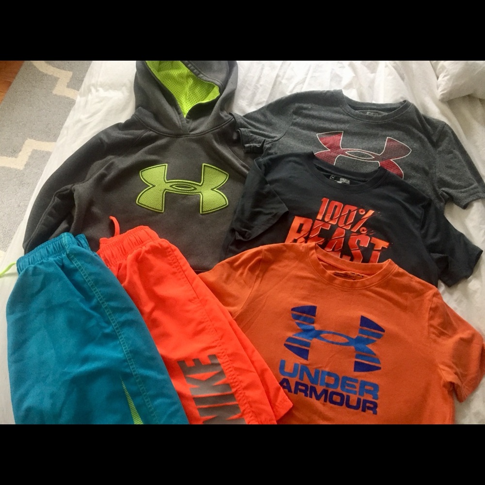 Boys Under Armour/Nike lot all EUC YMD/YLG